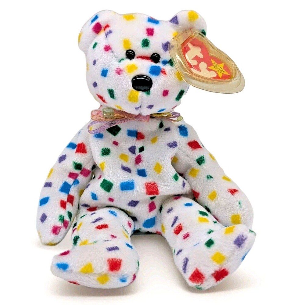 Ty Beanie Baby - Ty 2K the Bear Confetti (1999/2000) - Retired with Mint Tags